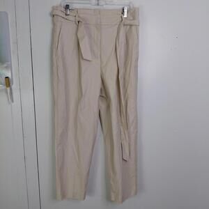 Ann Taylor Pants Womens 8 Tie Waist Tapered Paperbag Capsule Career Office Work